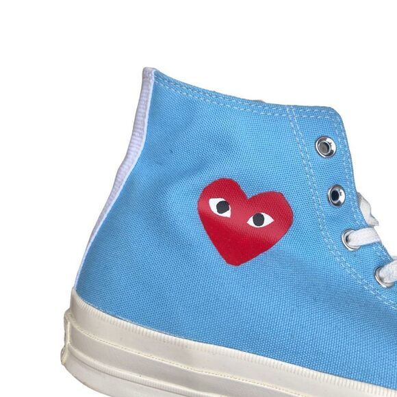LIMITED Edition CDG Converse X Comme Des Garcons Play Bright Blue Size 11 - Picture 15 of 15